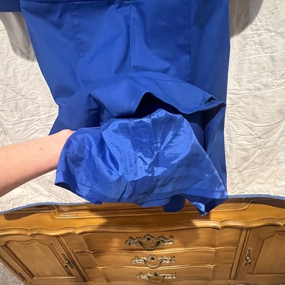 Akris Punto Baumwolle-Cotton Blue Dress w/ Zip Front A-Line Pleats Sz10Authentic - Picture 9 of 13